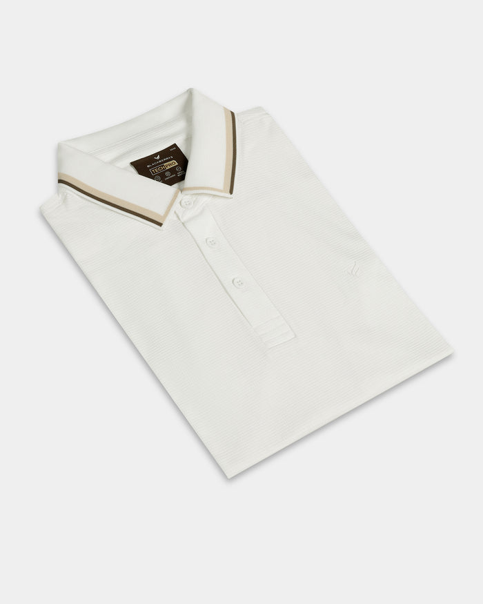 Ivory White TechPro Textured Polo - Titan