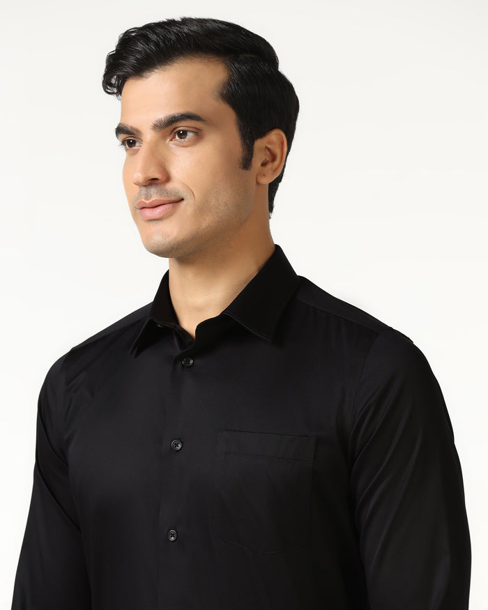 Jet Black Non Iron Solid Shirt - Sailor