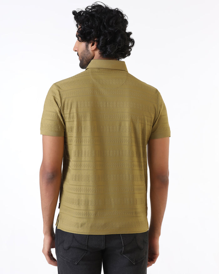 Khaki Textured Polo - Tomb