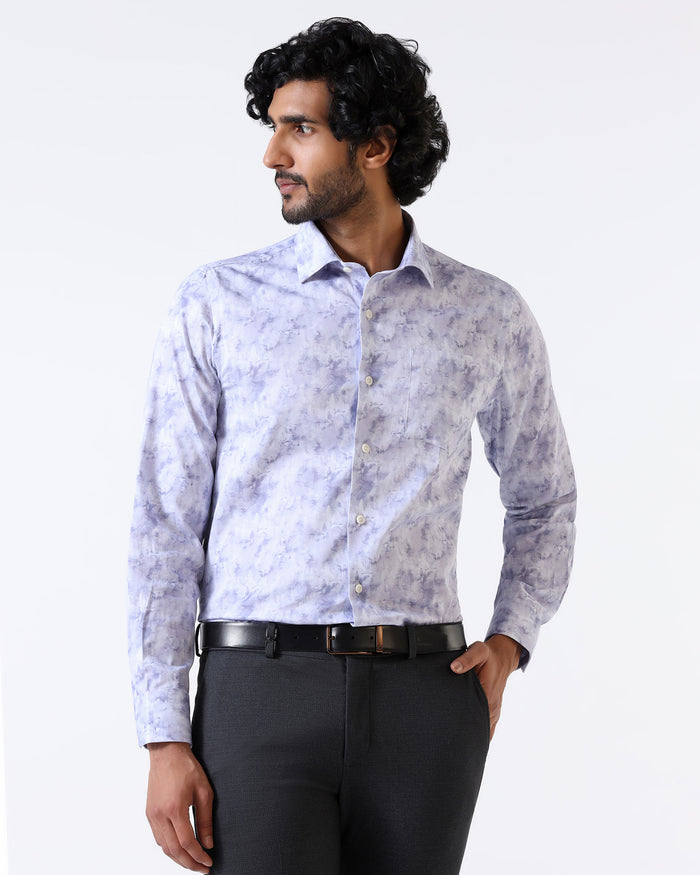 Lavender Abstract Printed Shirt - Piano