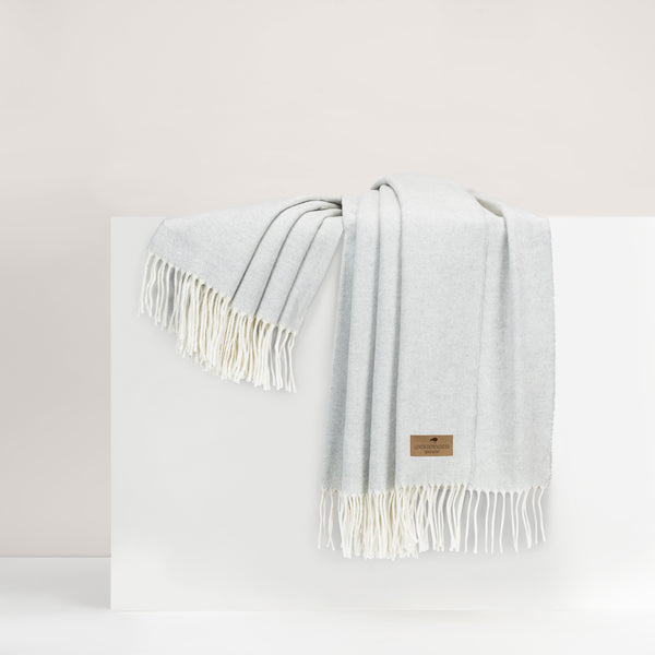 Light Gray Italian Herringbone Throw