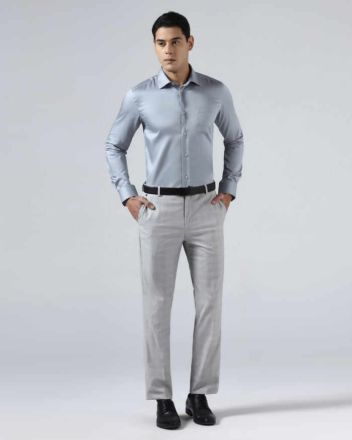 Light Grey Check Trouser - Rogers