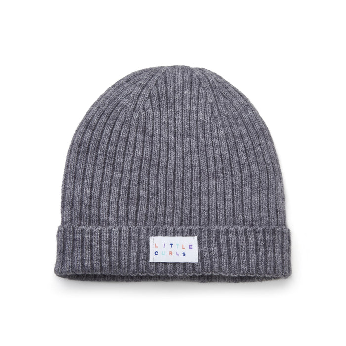 Little Curls Satin Lined Lightweight Beanie Hat - Grey - Only Curls