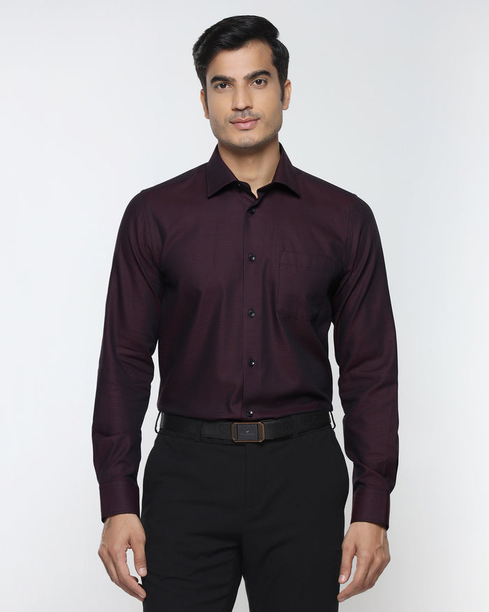 Maroon Textured Shirt - Robin