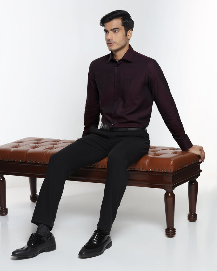 Maroon Textured Shirt - Robin
