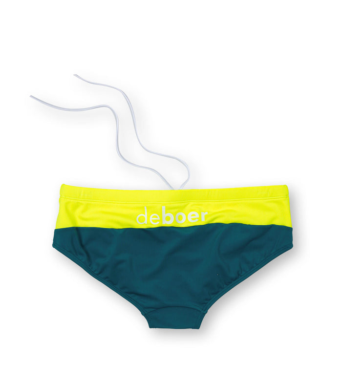 men's brief polo/yellow-teal - deboer swim