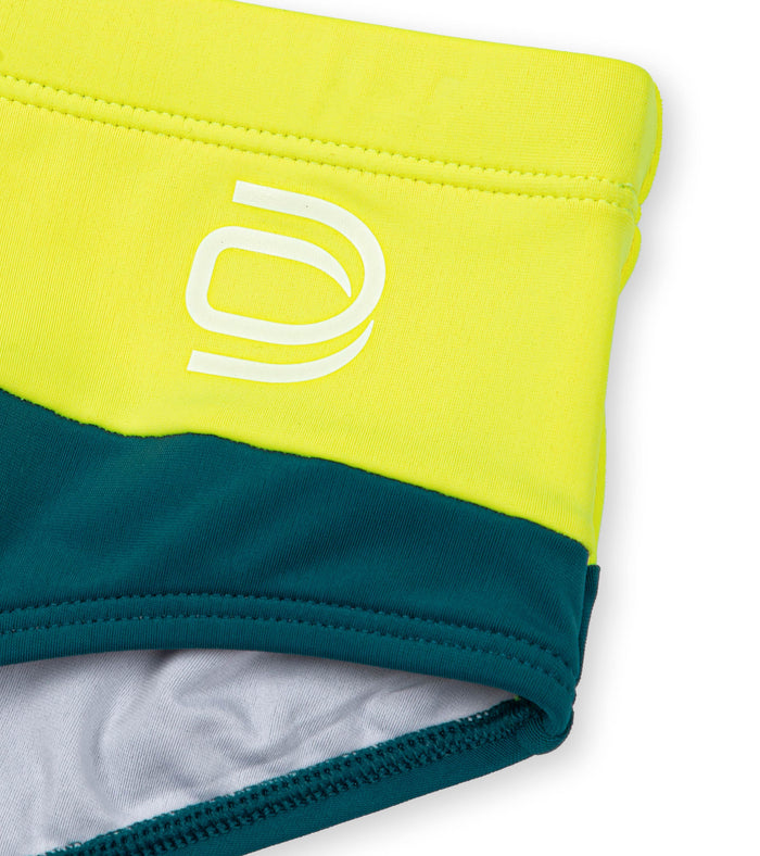 men's brief polo/yellow-teal - deboer swim