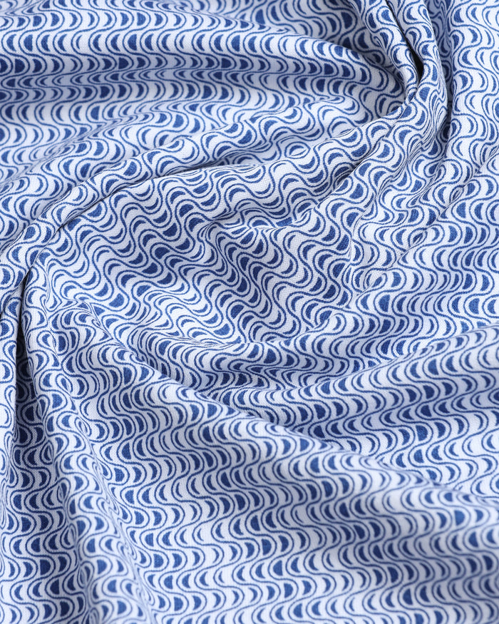 Mid Blue Printed Polo - Zap