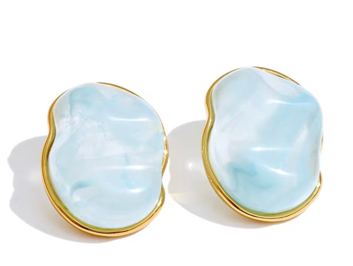 Molten Resin Stud Earrings