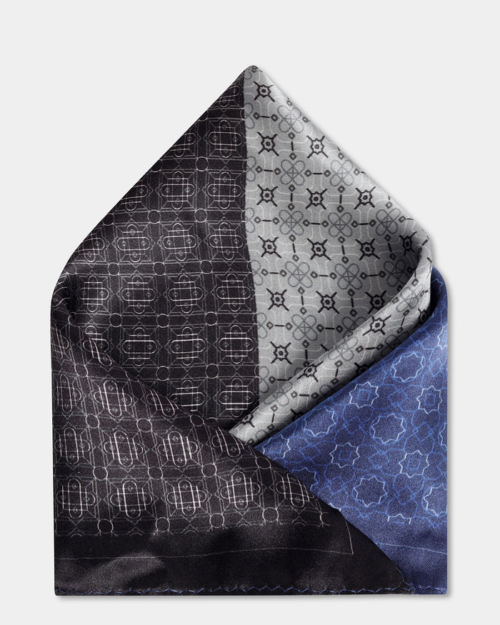Multi Color Solid 100% Silk Pocket Square - Wakuram