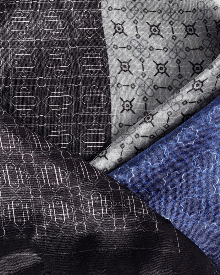 Multi Color Solid 100% Silk Pocket Square - Wakuram