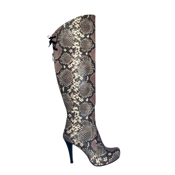 Natural Python Over the Knee Stiletto