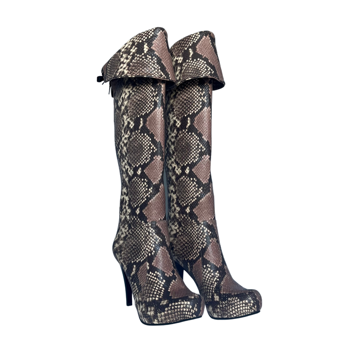 Natural Python Over the Knee Stiletto
