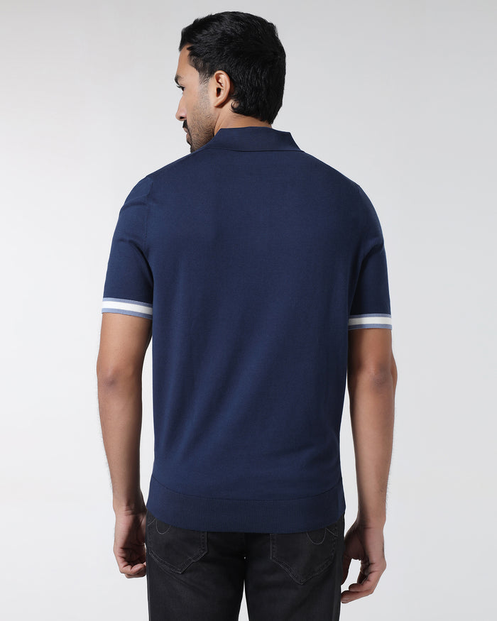 Navy Solid Polo - Akio