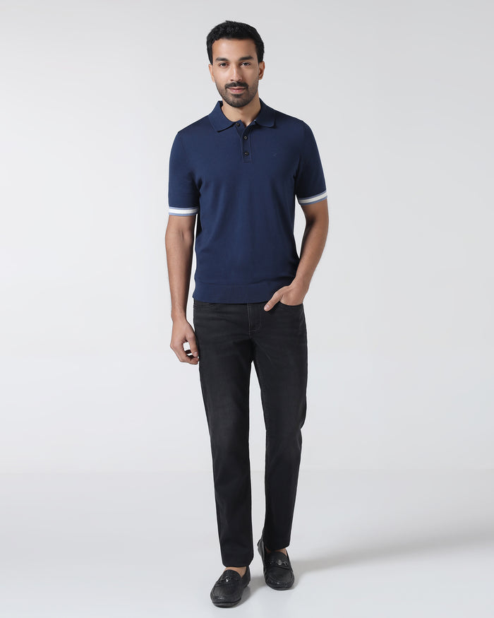 Navy Solid Polo - Akio