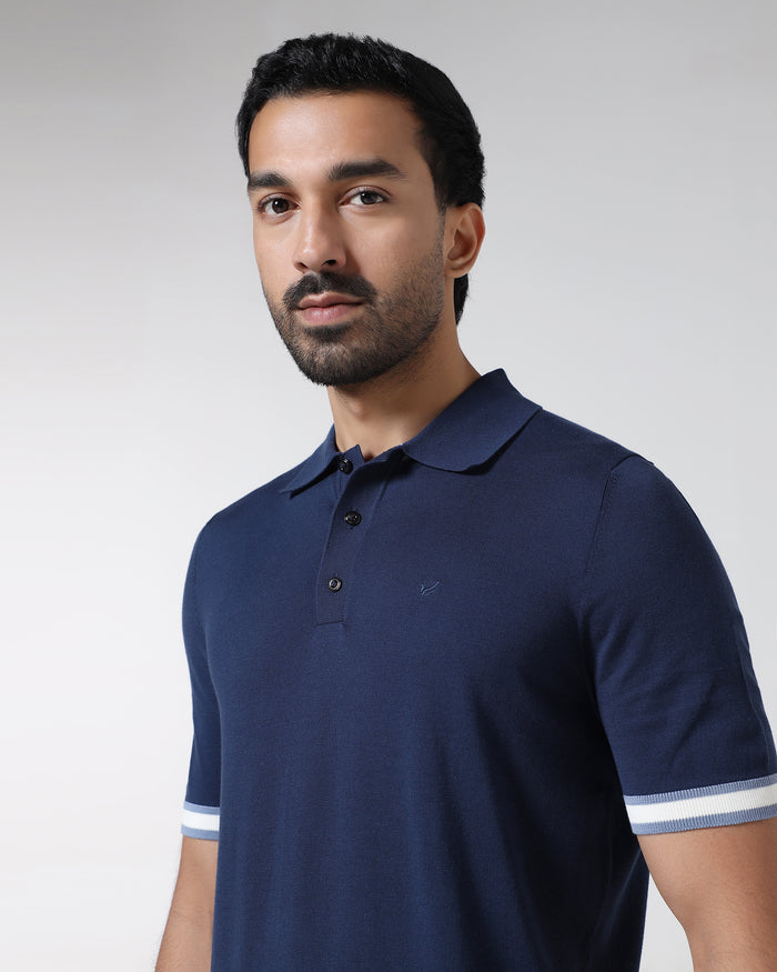 Navy Solid Polo - Akio