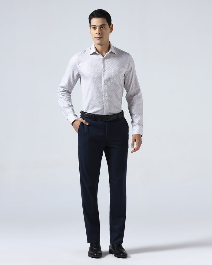 Navy Solid Trouser - Liano