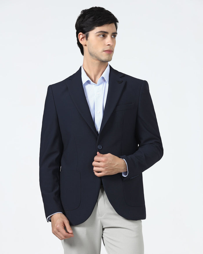 Navy TechPro Textured Blazer - Rodrygo