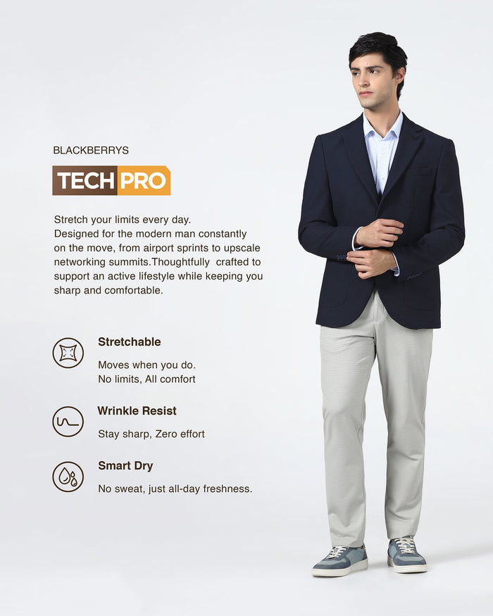 Navy TechPro Textured Blazer - Rodrygo