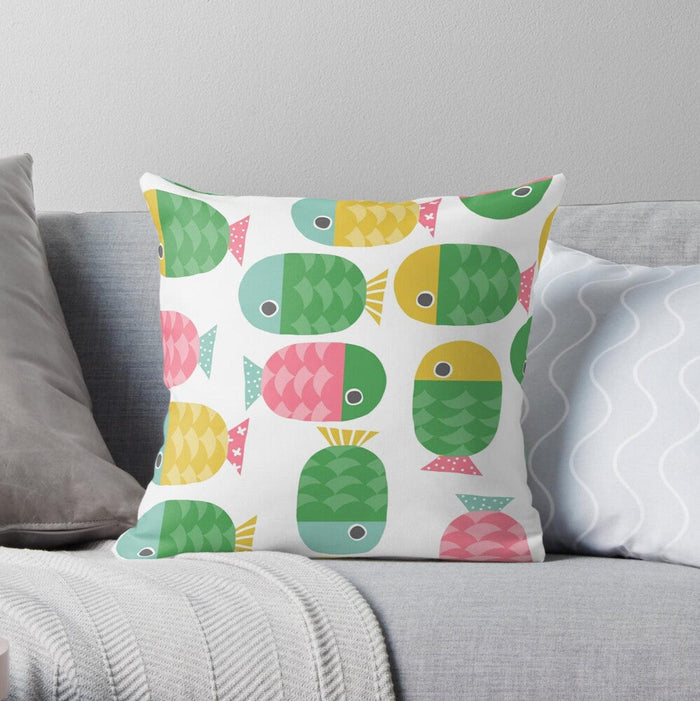 Kids Throw Pillow Ocean Fish, Kids Bedding, Kids Nursery Decor and Accessories, Made in the USA | Pippa + June