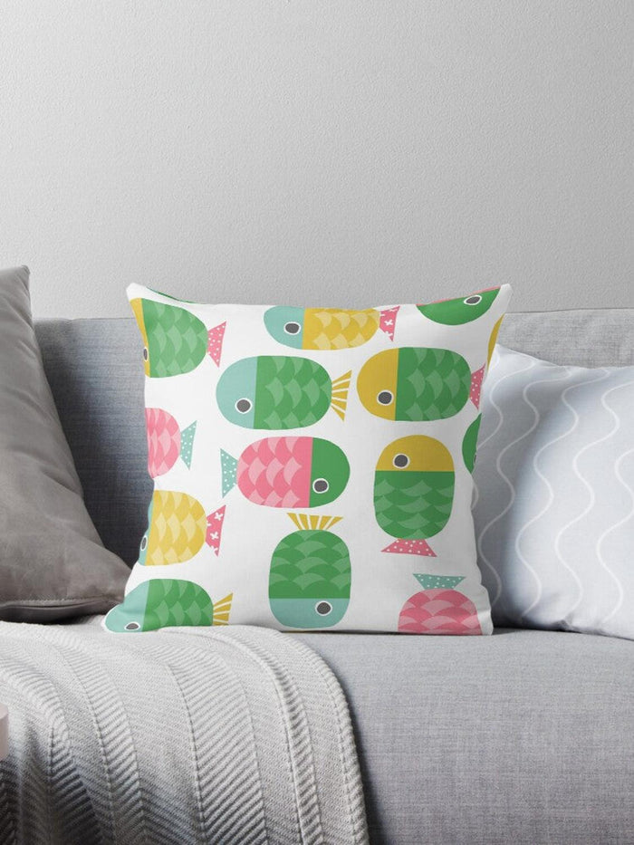 Kids Throw Pillow Ocean Fish, Kids Bedding, Kids Nursery Decor and Accessories, Made in the USA | Pippa + June