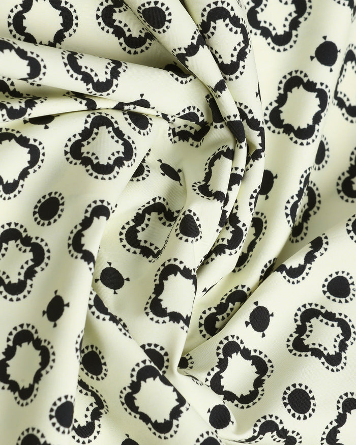 Off White Half Sleeve TechPro Printed Shirt - Ronnel