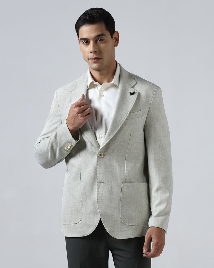 Off White Textured Blazer - Wilson