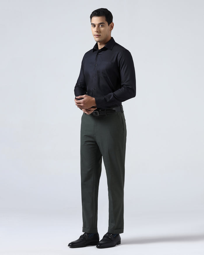 Olive Solid Trouser - Joshua