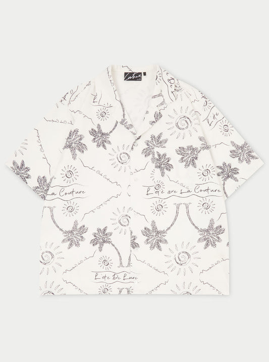 PALM PRINT SHIRT - WHITE