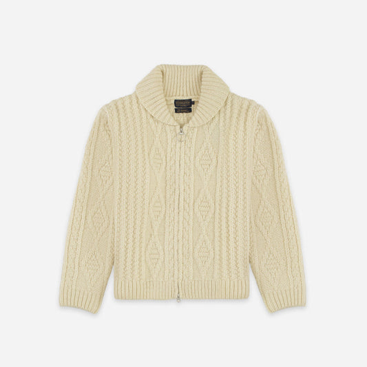 Pendleton Hoop Zip Cardigan - Cream