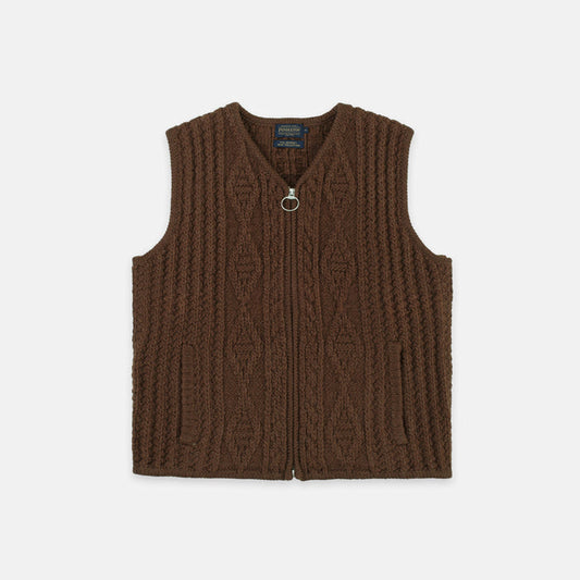 Pendleton Hoop Zip Vest - Brown