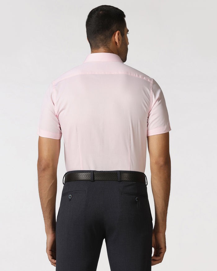 Pink Half Sleeve Textured Shirt - Ryan