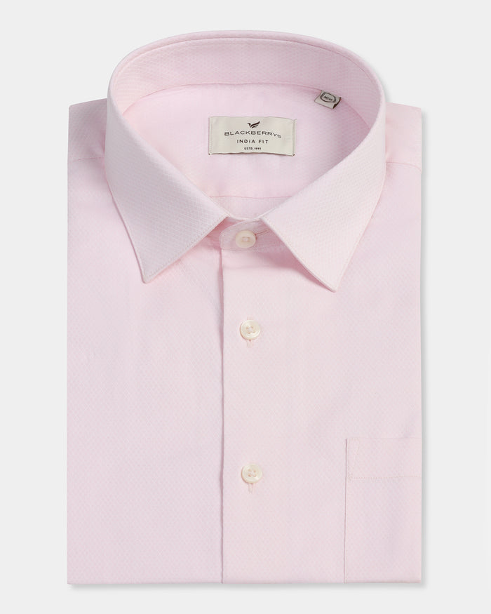 Pink Half Sleeve Textured Shirt - Ryan