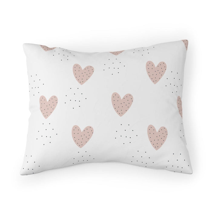 Girl Pillow Sham Pink Hearts, Baby Girl Nursery Bedding | Pippa + June