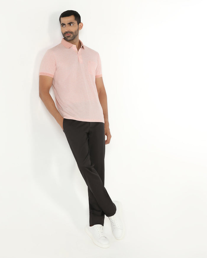 Pink Textured Polo - Shepred