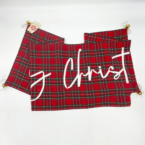 Plaid Merry Christmas Table Runner