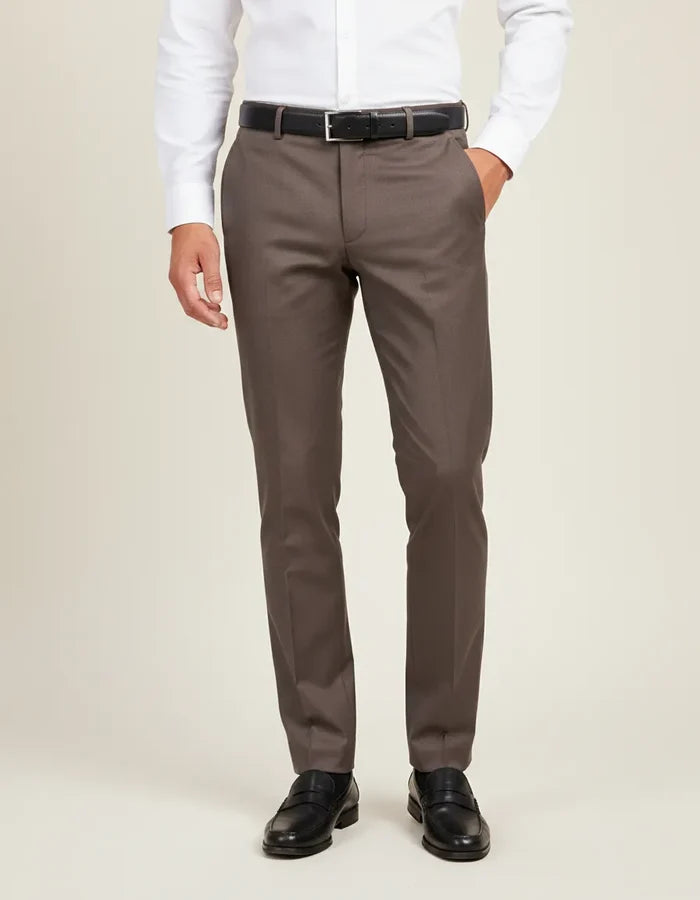 Plain Brown Suit Trouser-Makrom