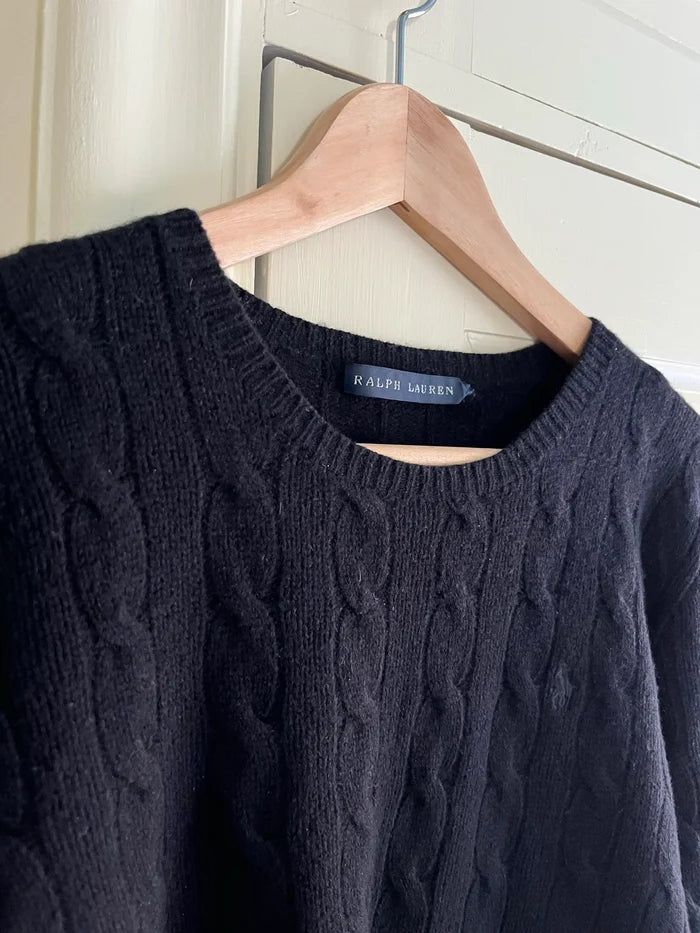 Ralph Lauren The Iconic Crew Cable Knit I Ull Och Kashmir-tröja
