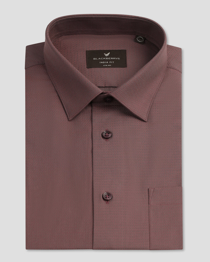 Red Half Sleeve Textured Shirt - Zander
