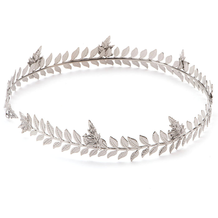 Men’s Roman Laurel Leaf Crown in Silver had attached leaves, is light and comfortable to wear