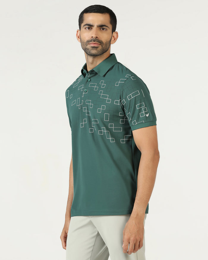 Sage Green TechPro Printed Polo - Luna