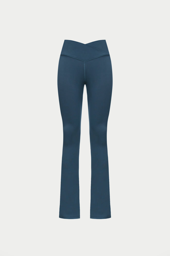 SCULPTING STRETCH ZIP HEM LEGGINGS - PETROL BLUE