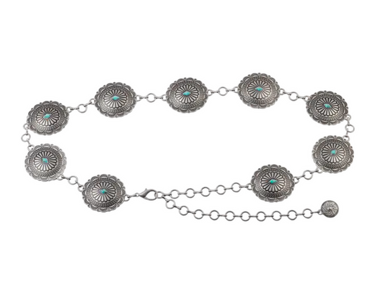 Silver Concho Chain Belt