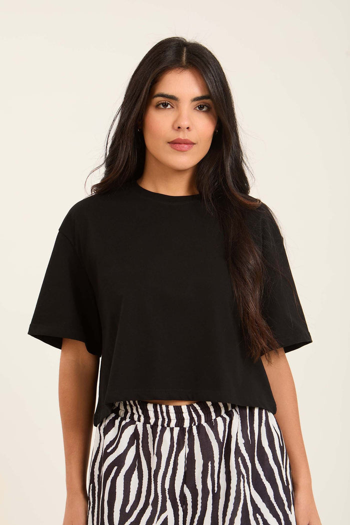 Slip On Cotton Short Basic Tee