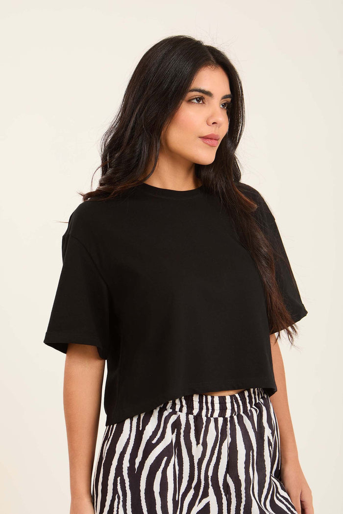 Slip On Cotton Short Basic Tee
