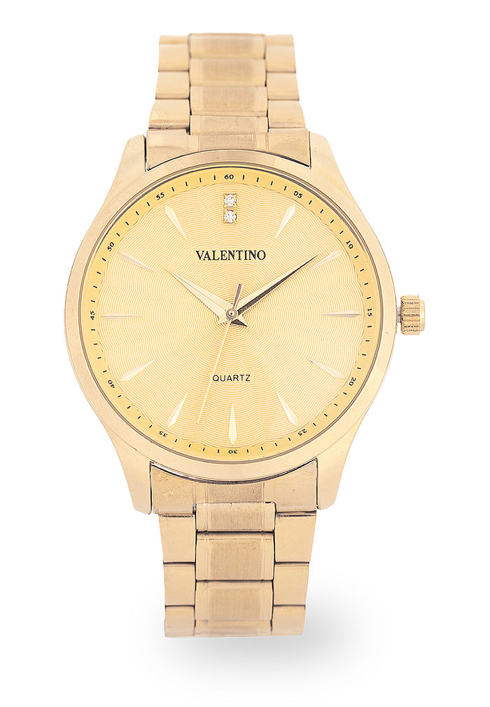 Valentino Stainless Steel Strap Analog Watch for Men 20122488-GOLD-GOLD DIAL-Watch Portal Philippines