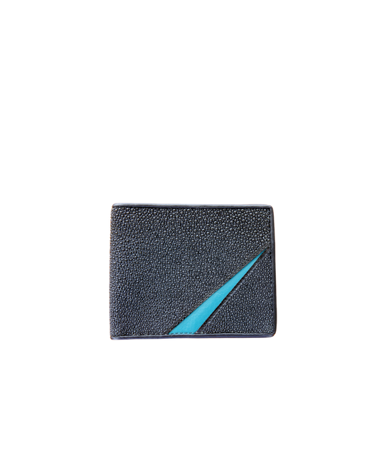 Stingray Bi-Fold Wallet Turquoise Accent