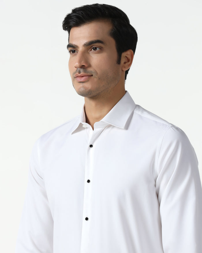 White Super White Solid Shirt - Dallas