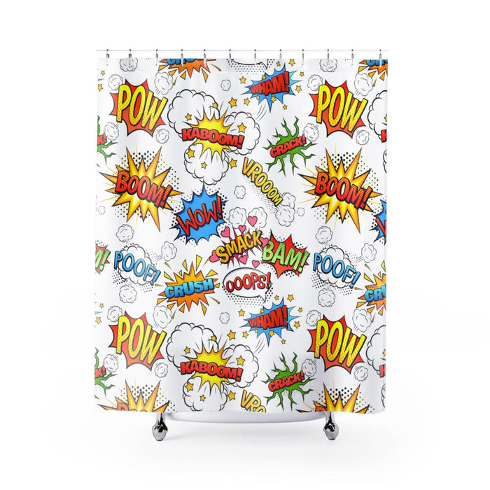 Boys Shower Curtain Comic Book Superhero, Boys Bathroom Decor, Boys Decor | Pippa + June