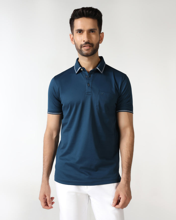 Teal Solid Polo - Mond